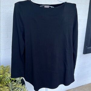 Chico's Black Relaxed Long Sleeve Tee